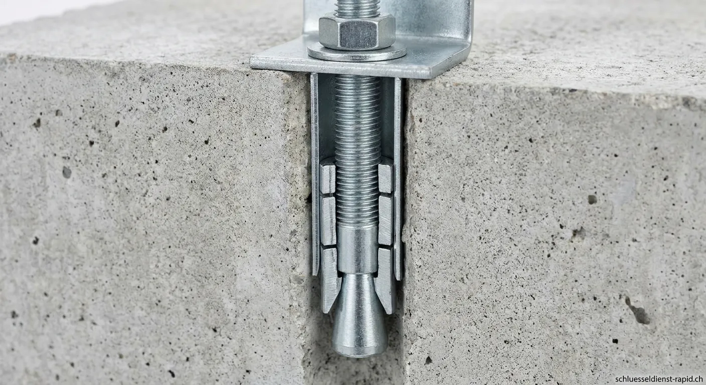 Ankerslot System Montagebeispiel mit Ankerschiene und Befestigungselementen
