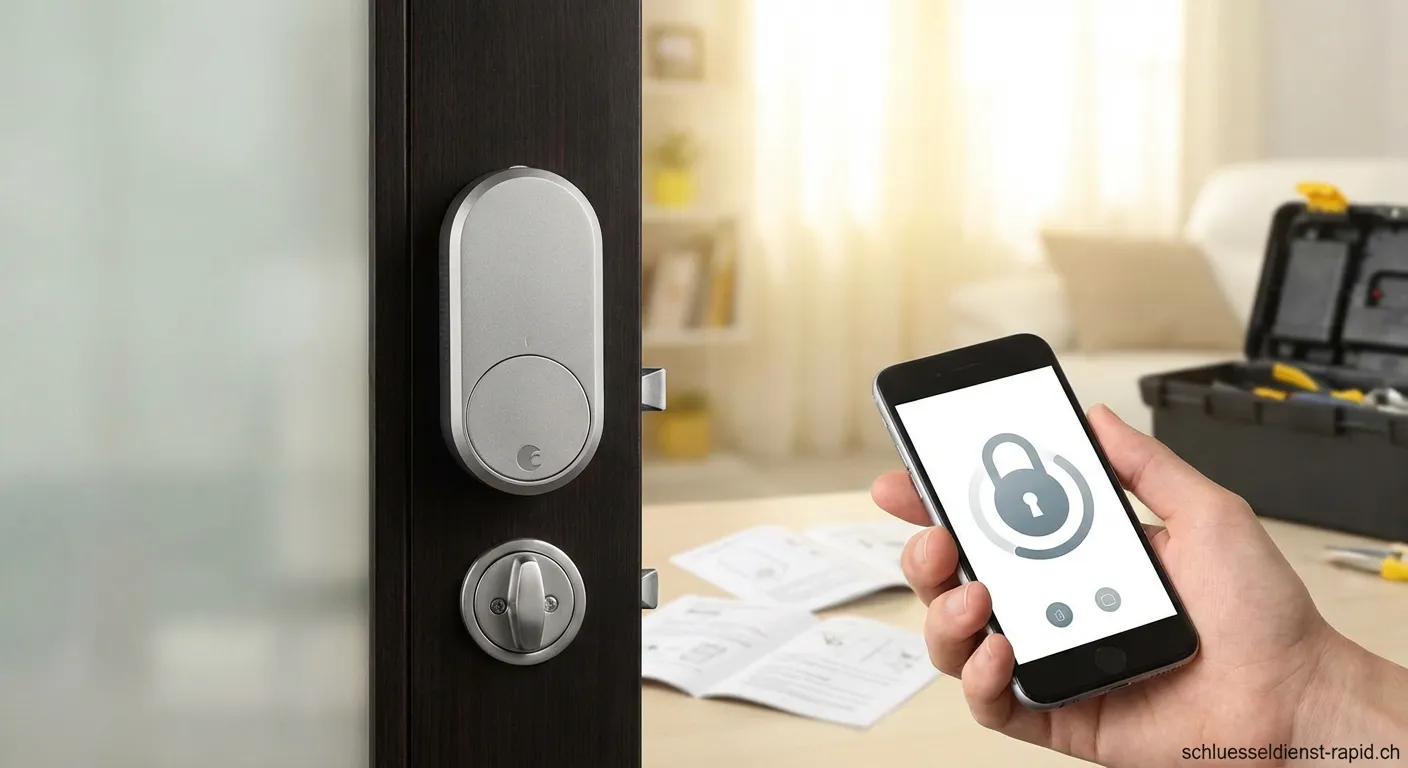 August Smart Lock an einer Haustür installiert