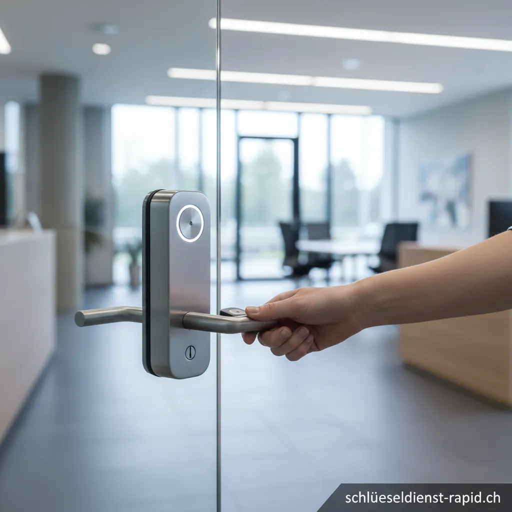 dormakaba c-lever an einer modernen Bürotür montiert