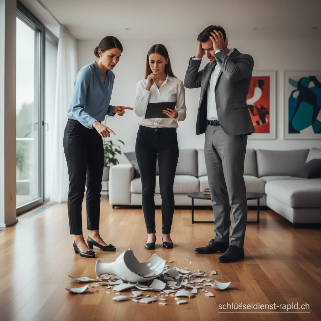 Eine zerbrochene Vase auf dem Boden, Symbol für die Haftung bei Beschädigungen